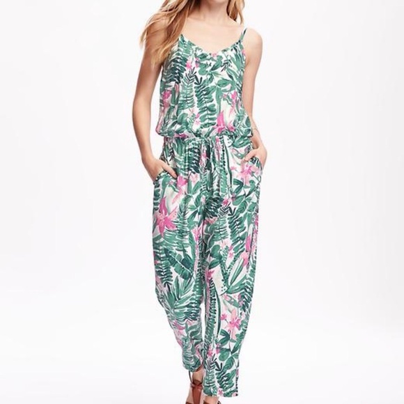 Pants - Resortwear Tropical Green and Pink Jumper Minimalist Casual